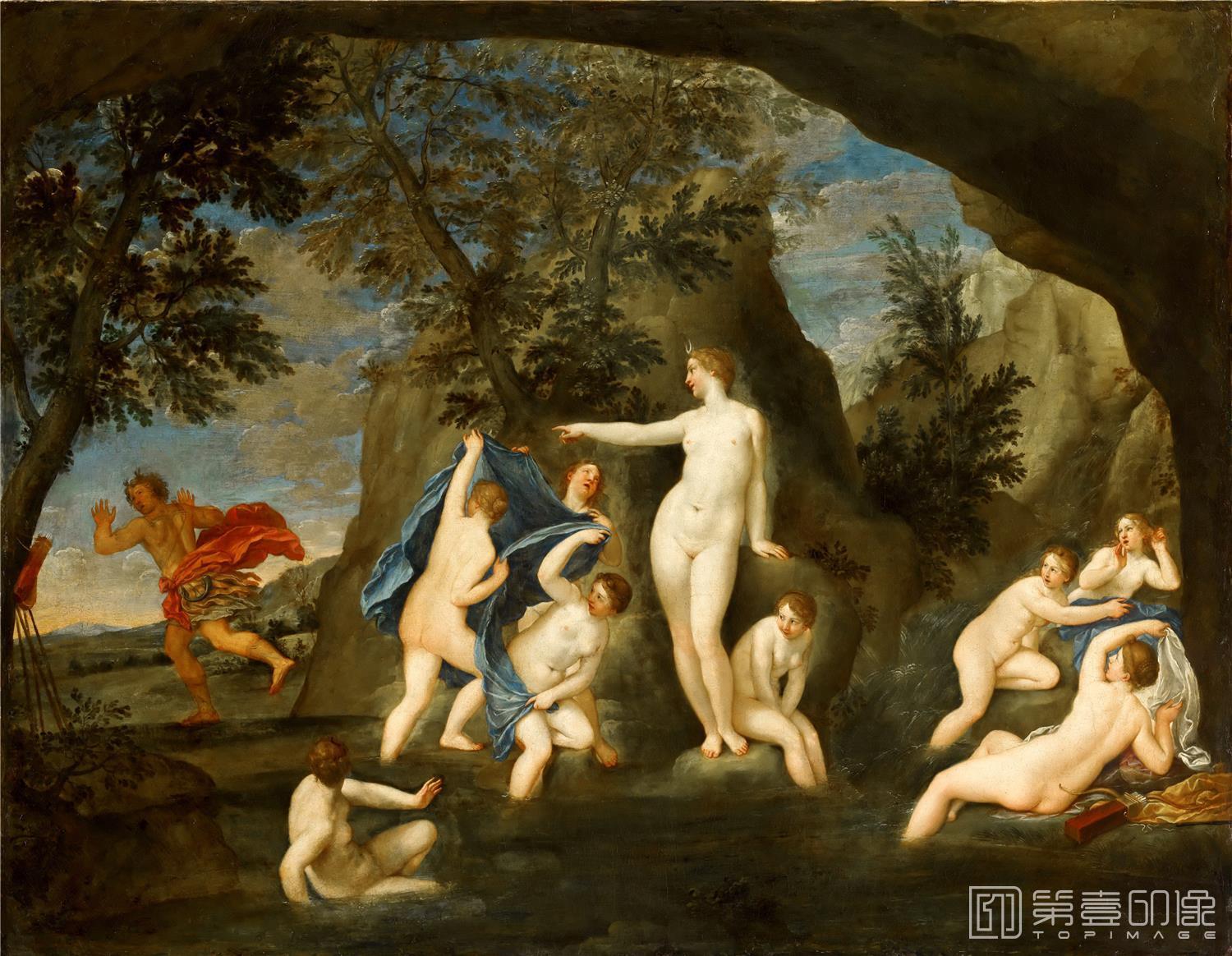 油画-卢浮宫-Francesco AlbaniActaeon Transformed into a Stag by Diana-0611